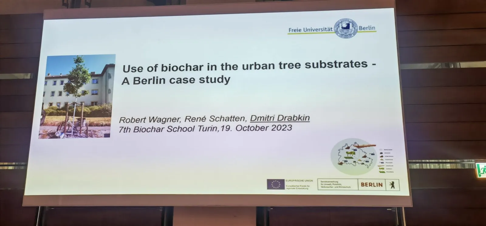 Titelfolie „Use of biochar in the urban tree substrates – A Berlin case study“