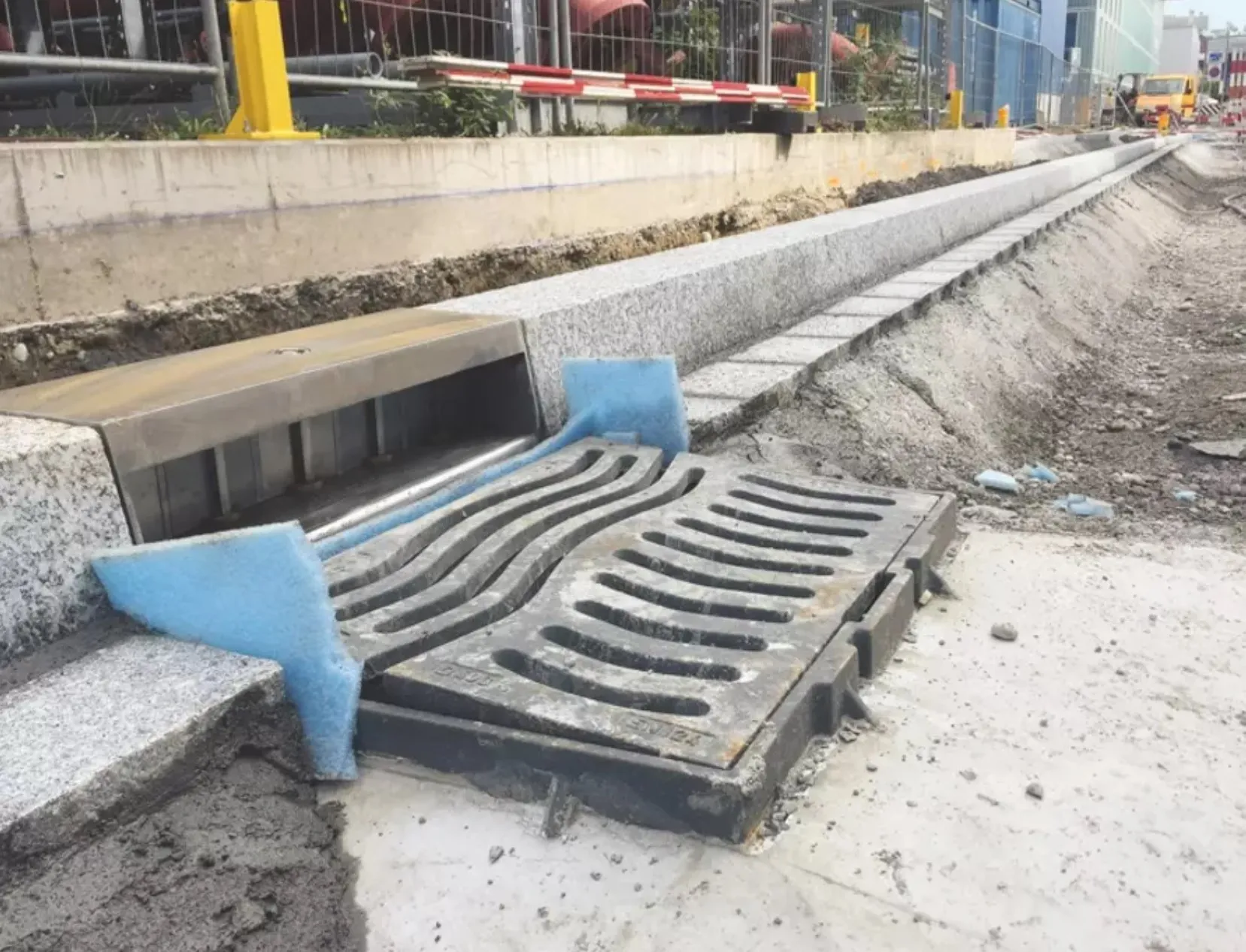 Detail des Regenwassereinlaufs
