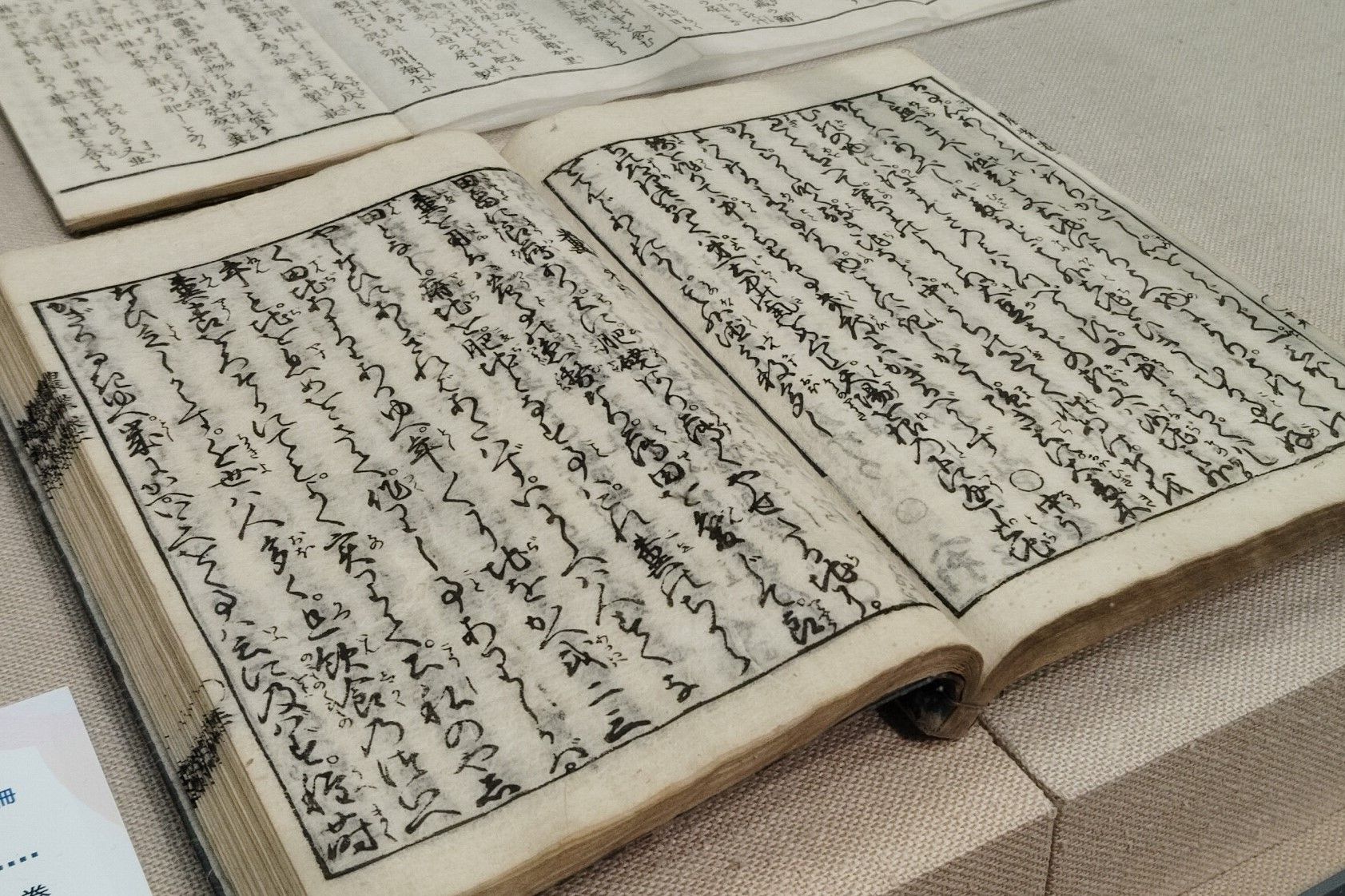 Aufgeschlagenes Exemplar des Nōgyō Zensho von Miyazaki Yasusada in der Iwase-Bunko-Bibliothek in Nishio