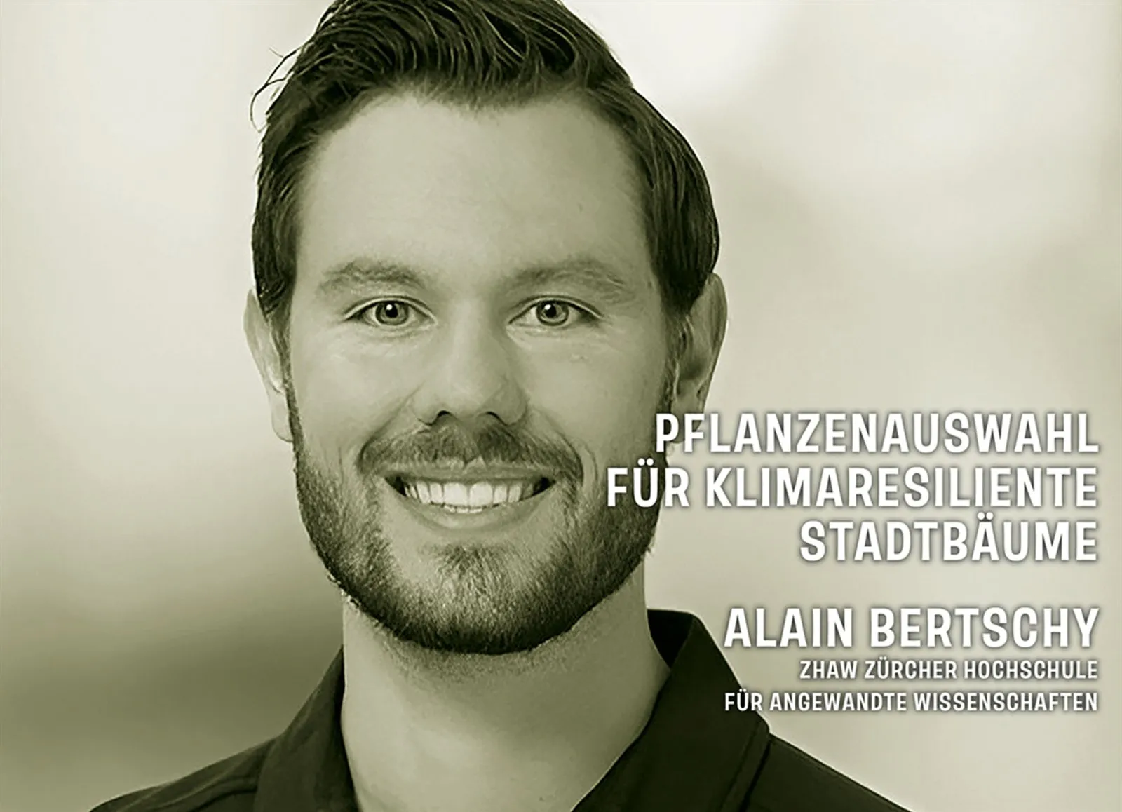 Referentenbild Alain Bertschy mit Vortragstitel
